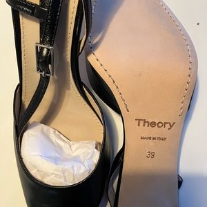 Black slingback heels by theory